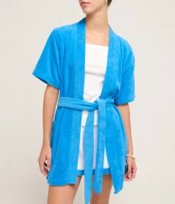 Abito Towelling Robe In Ciano
