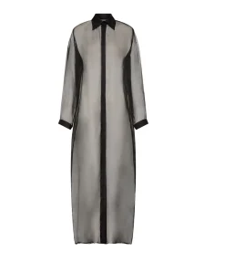 Aire Silk Organza Shirt Dress In Black