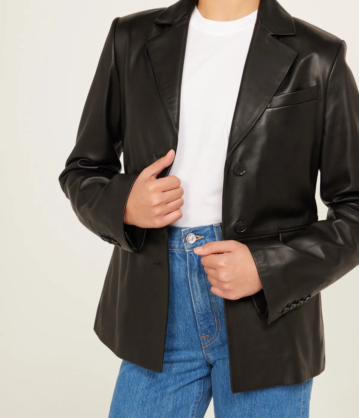 Aldo Leather Jacket In Black