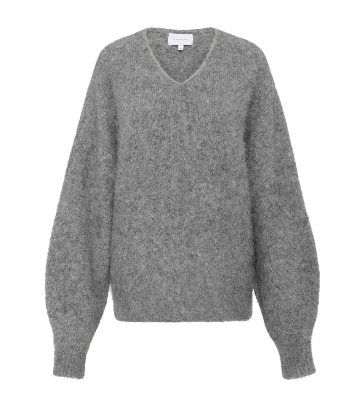Alexandra V-Neck Knit In Grey Marle