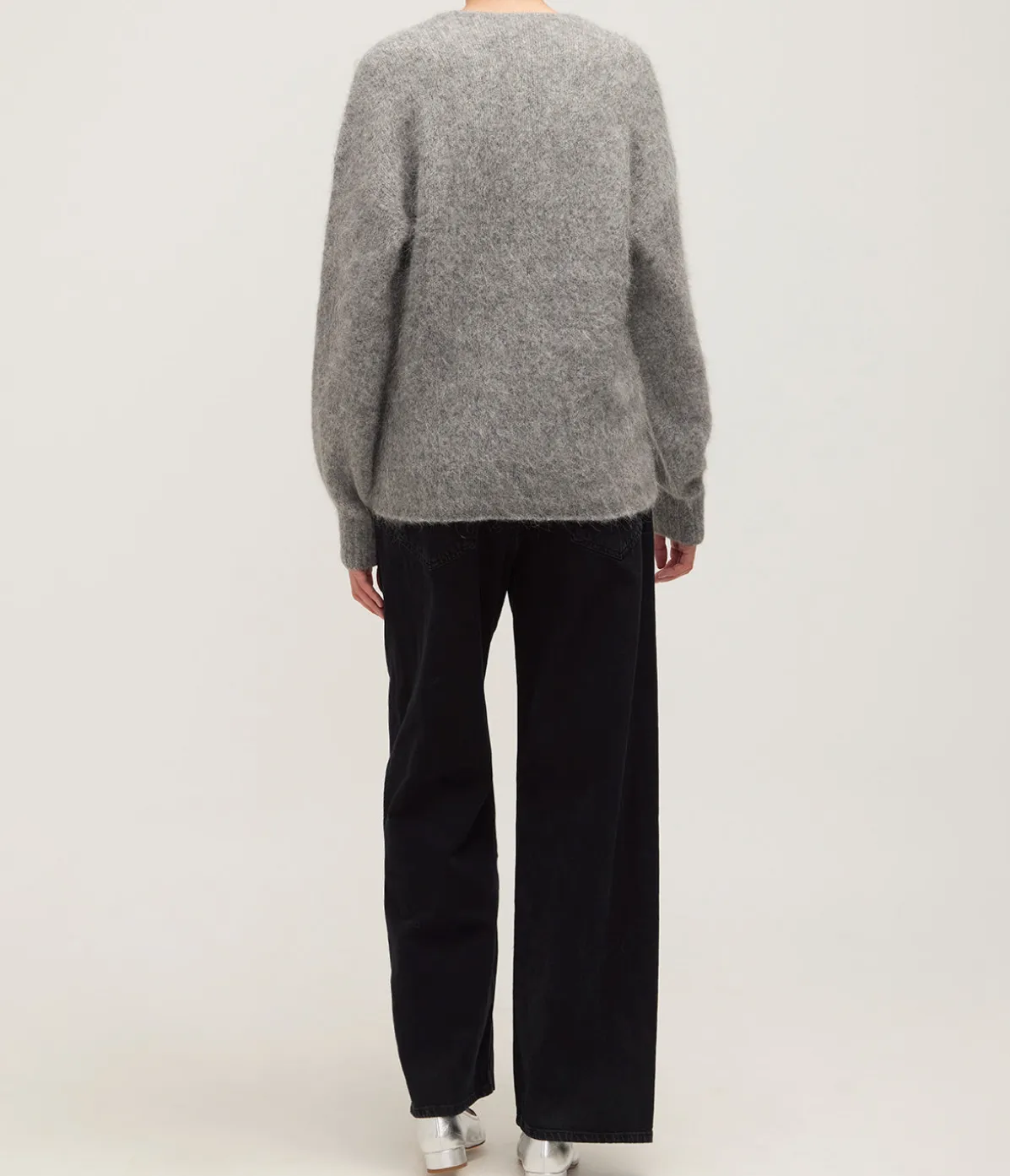 Alexandra V-Neck Knit In Grey Marle