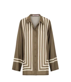 Allora Shirt In Moss Stripe