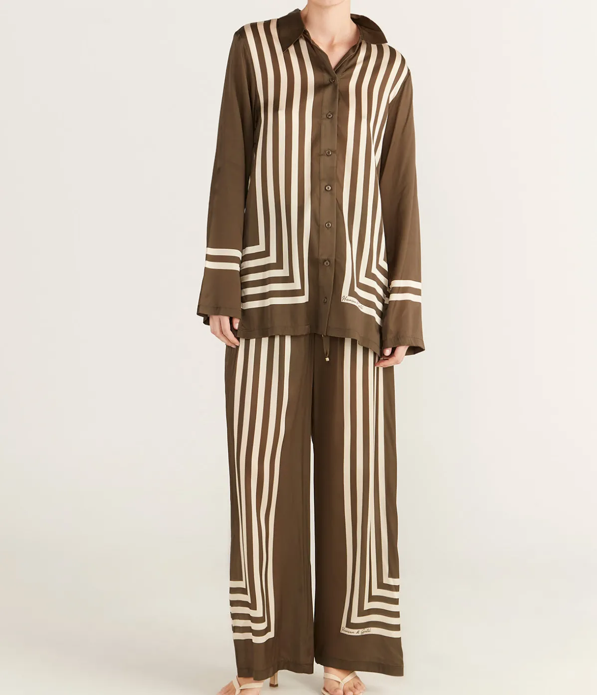 Allora Shirt In Moss Stripe