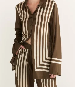 Allora Shirt In Moss Stripe
