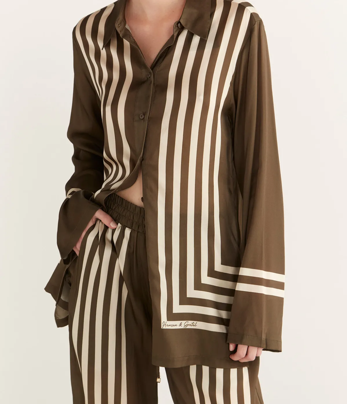Allora Shirt In Moss Stripe