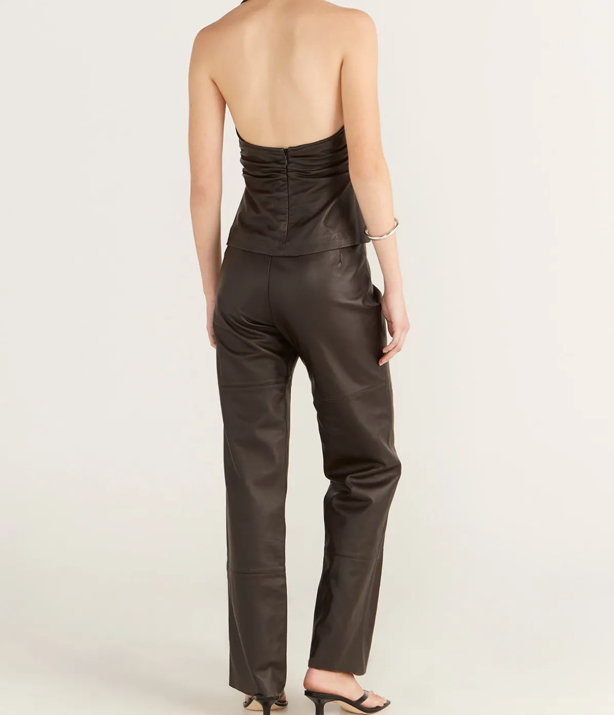 Ally Leather Pant In Chocolate
