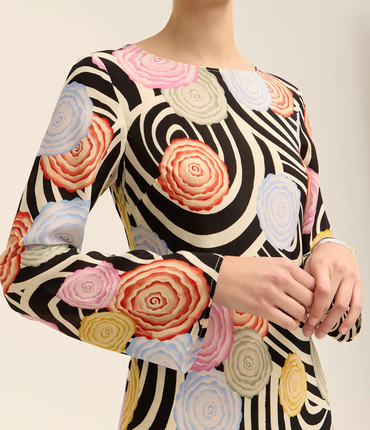 Alondra Long Sleeve Dress In Whirlpool Floral