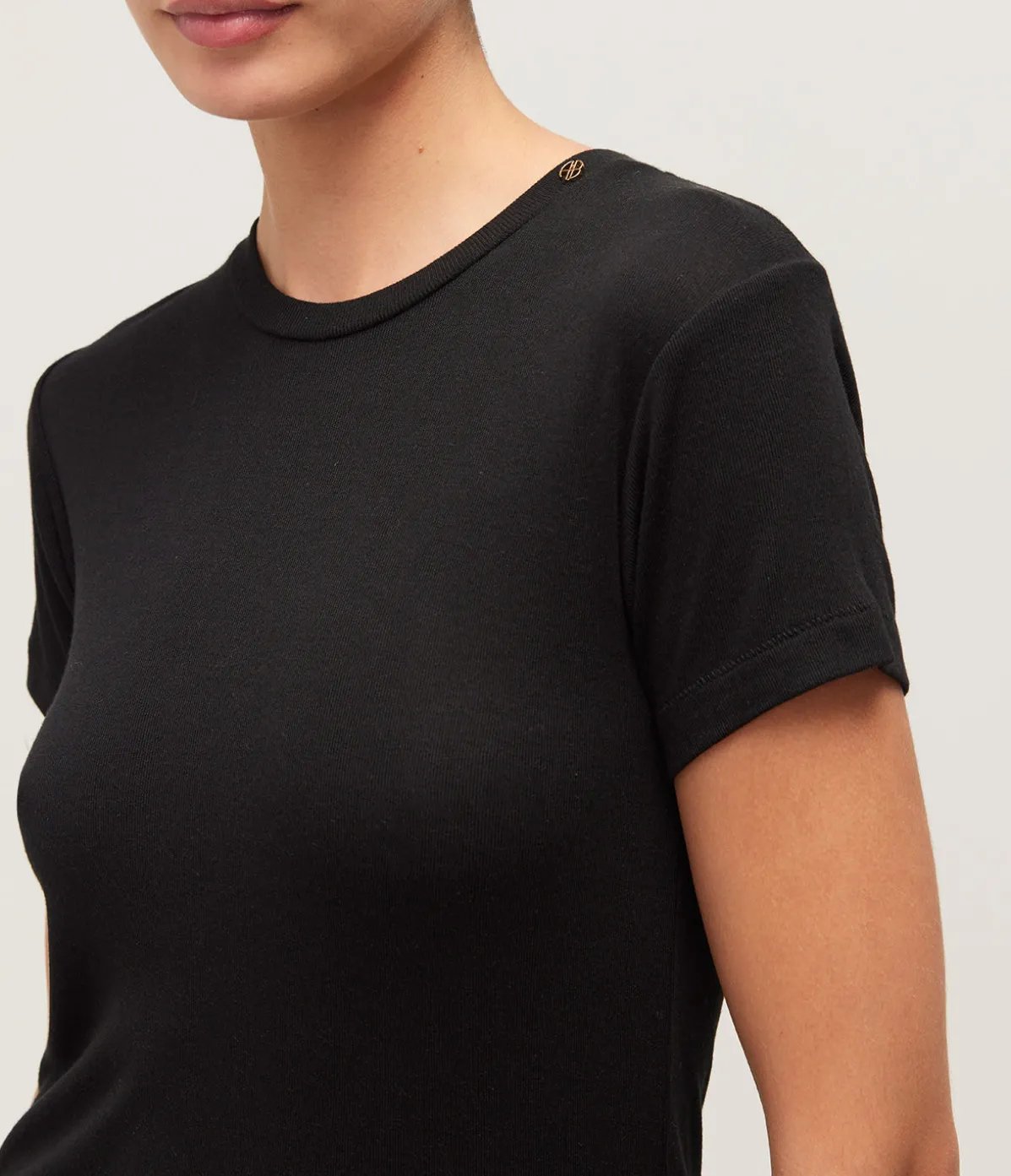 Amani Tee In Black Cashmere Blend