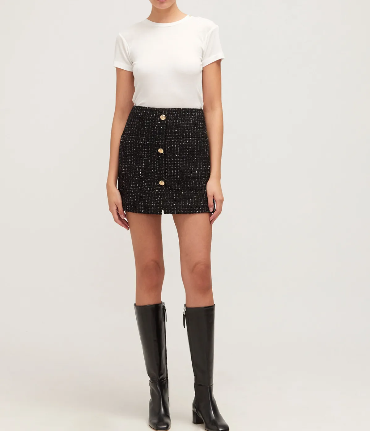 Amani Tee In Off White Cashmere Blend