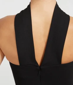 Amari Crepe Knit Strapless Dress In Black