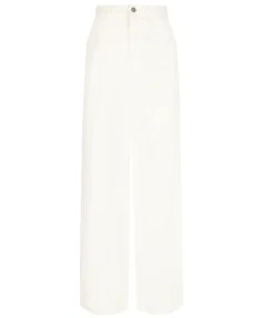 Attu Wide Leg Denim Pants In Ivory