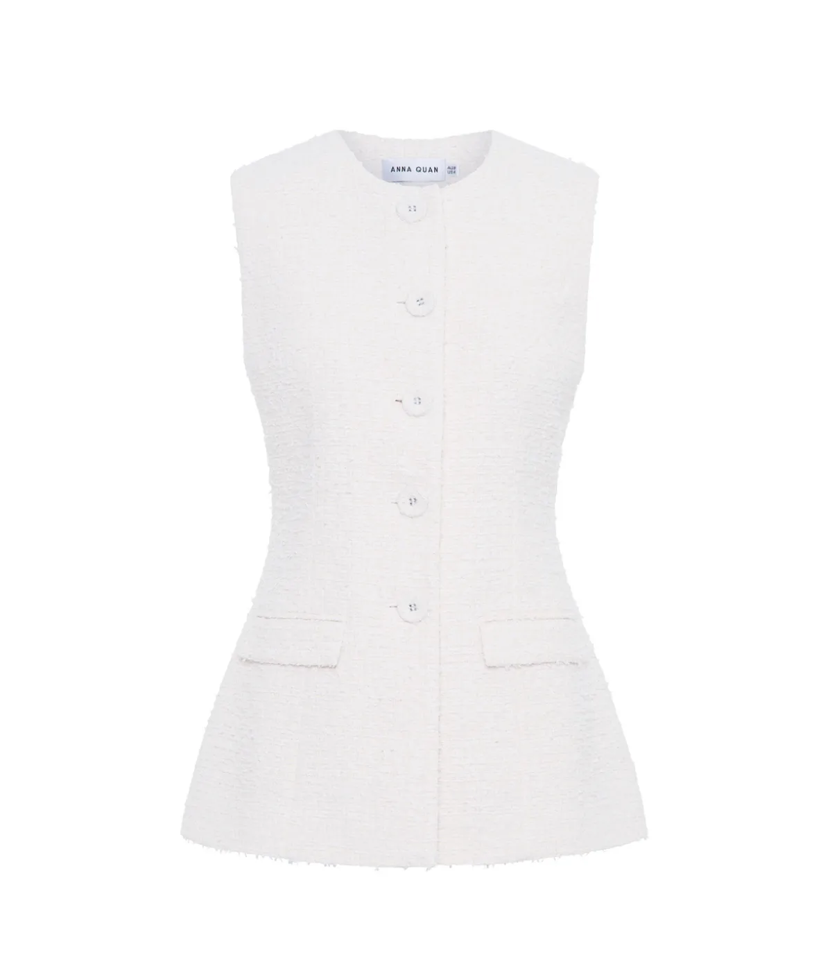 Bailey Tweed Top In Porcelain