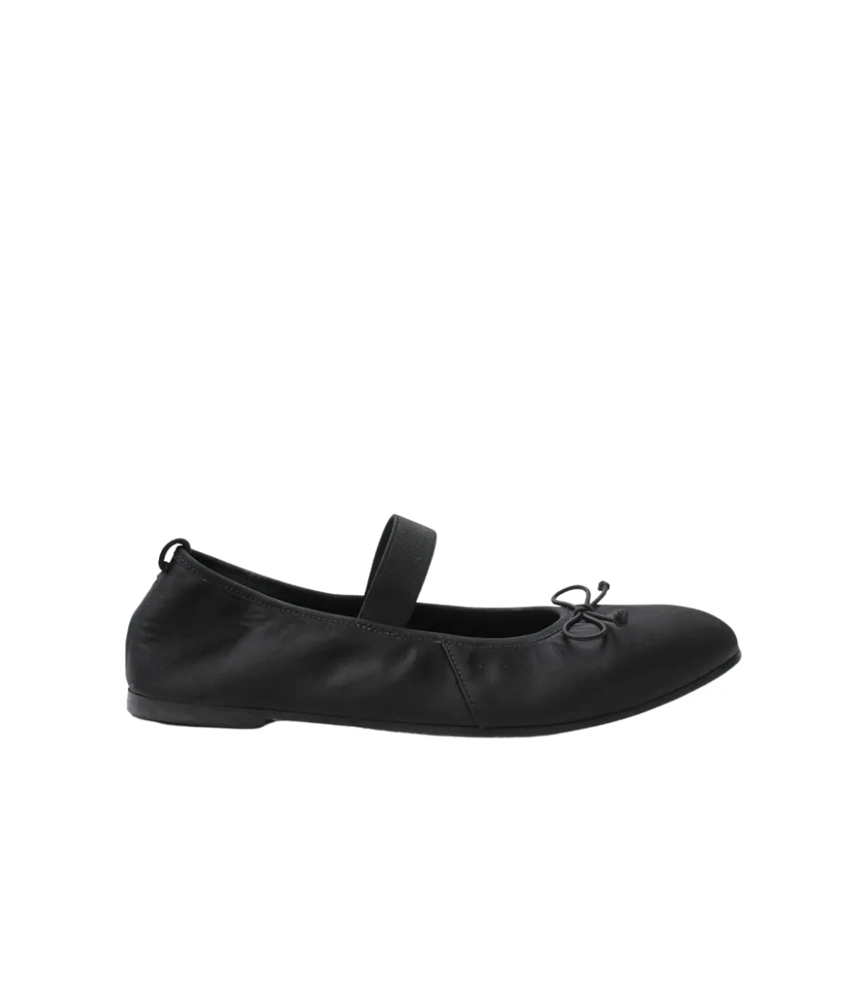 Ballet Flat In Black Satin