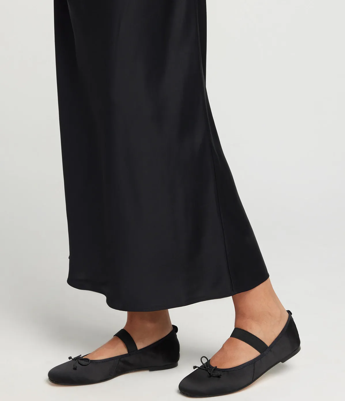 Ballet Flat In Black Satin