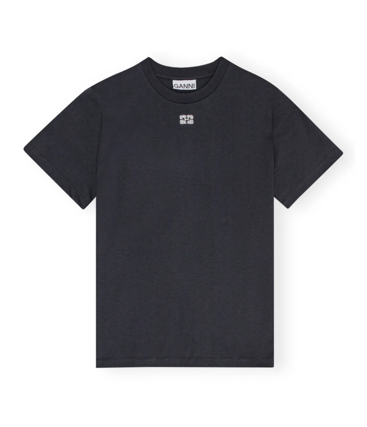 Basic Jersey Rhinestone Relaxed T-shirt In Phantom