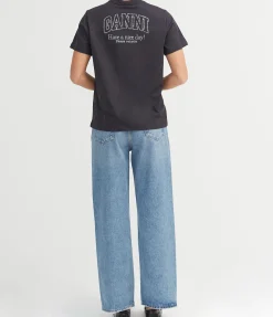 Basic Jersey Rhinestone Relaxed T-shirt In Phantom