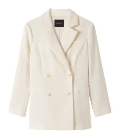 Belen Double Breasted Blazer In Oyster