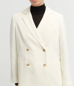 Belen Double Breasted Blazer In Oyster