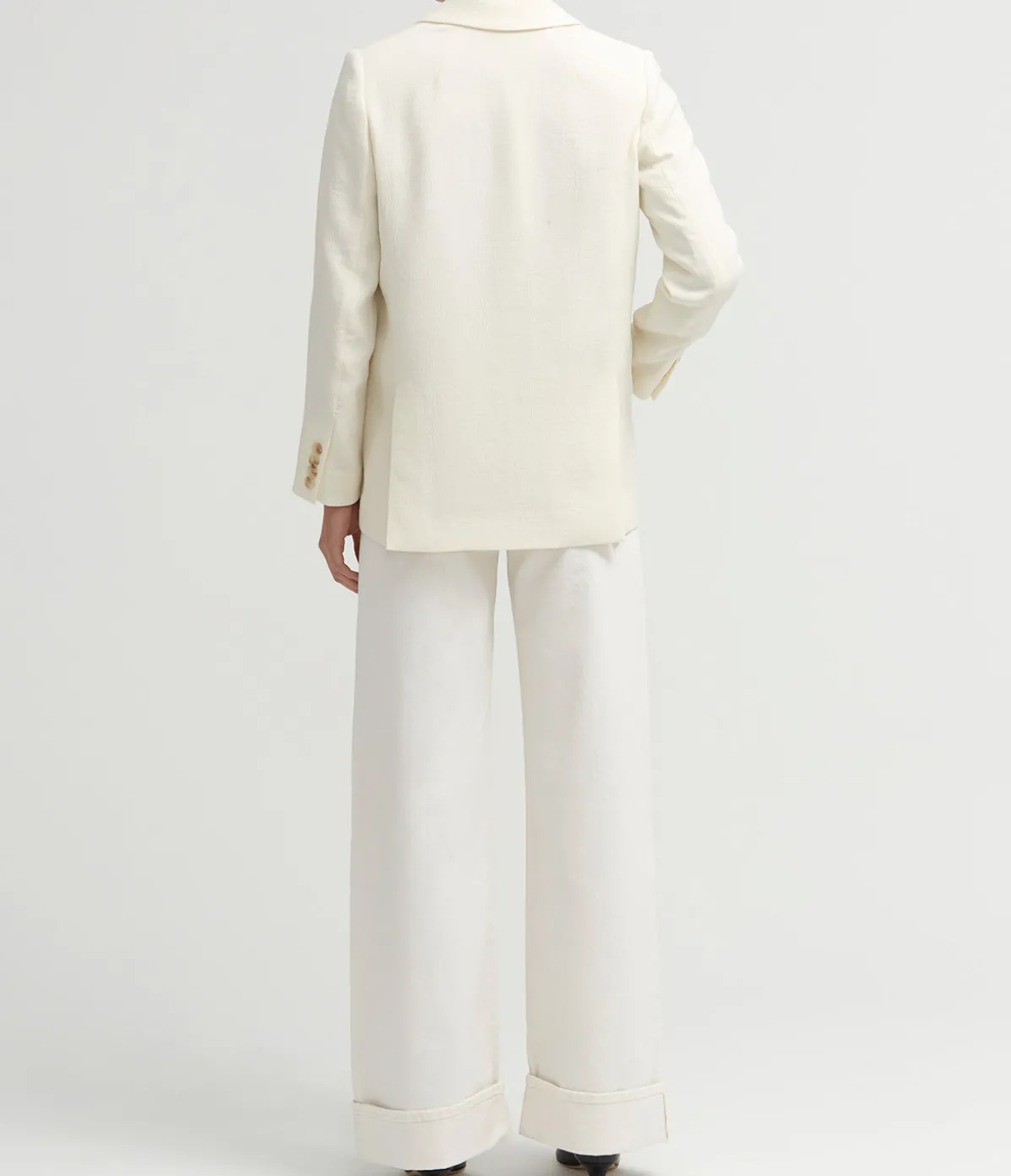 Belen Double Breasted Blazer In Oyster