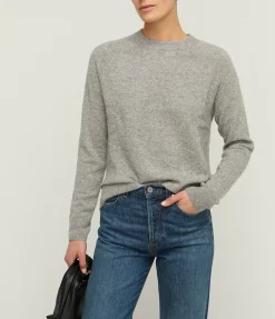 Boston Round Neck Sweater In Grey Melange