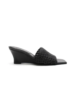 Braided Wedge Heel In Black