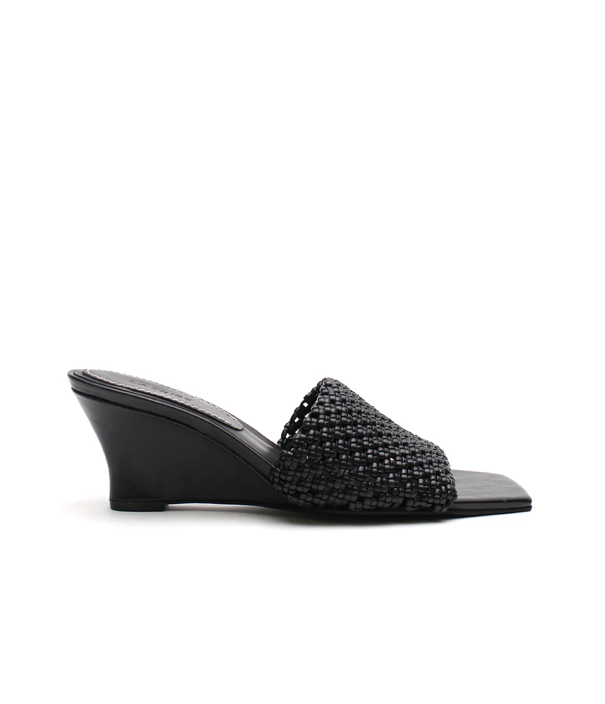 Braided Wedge Heel In Black