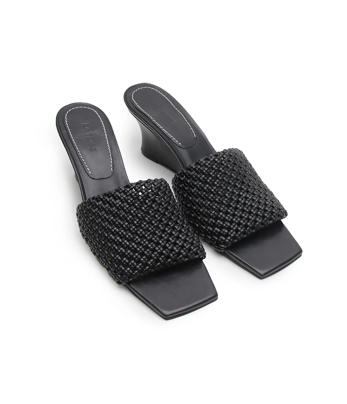 Braided Wedge Heel In Black