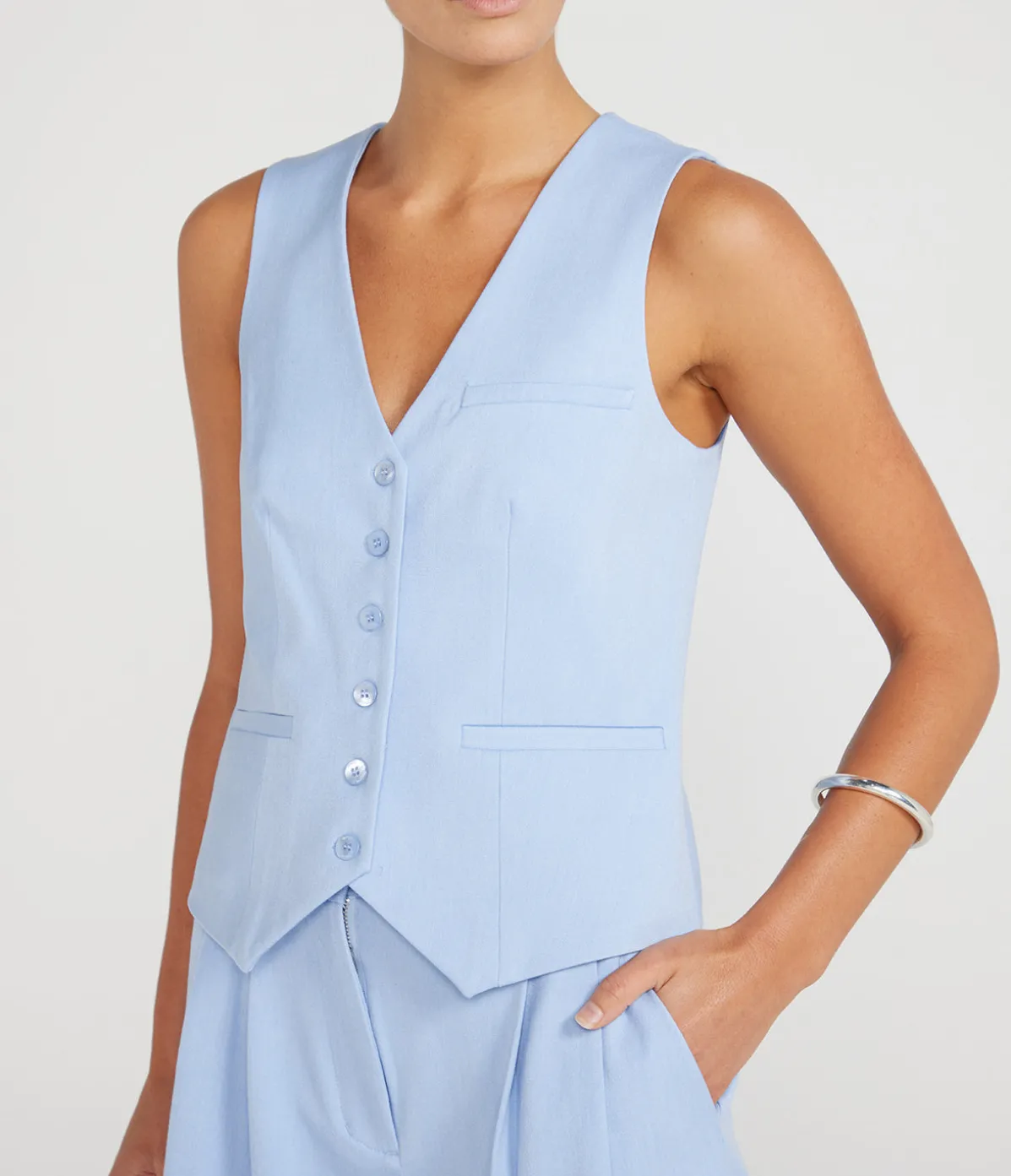 Brett Vest In Periwinkle