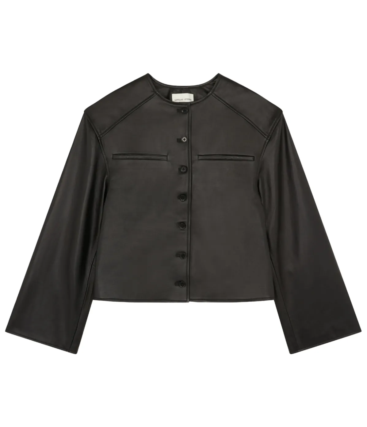 Brize Cropped Leather Jacket In Black