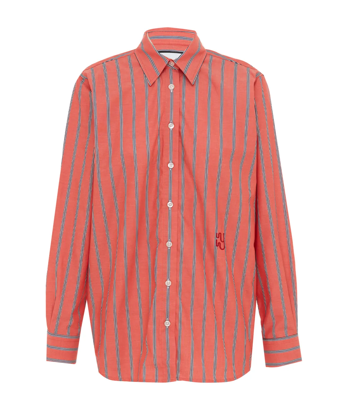 Buoy Shirt In Coral Stripe