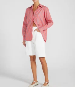 Buoy Shirt In Coral Stripe