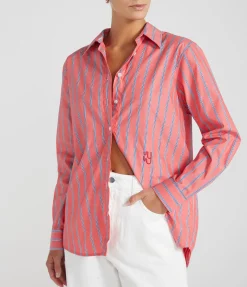 Buoy Shirt In Coral Stripe
