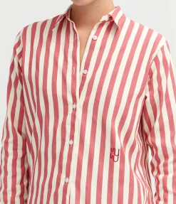 Buoy Striped Shirt In Red And Off White