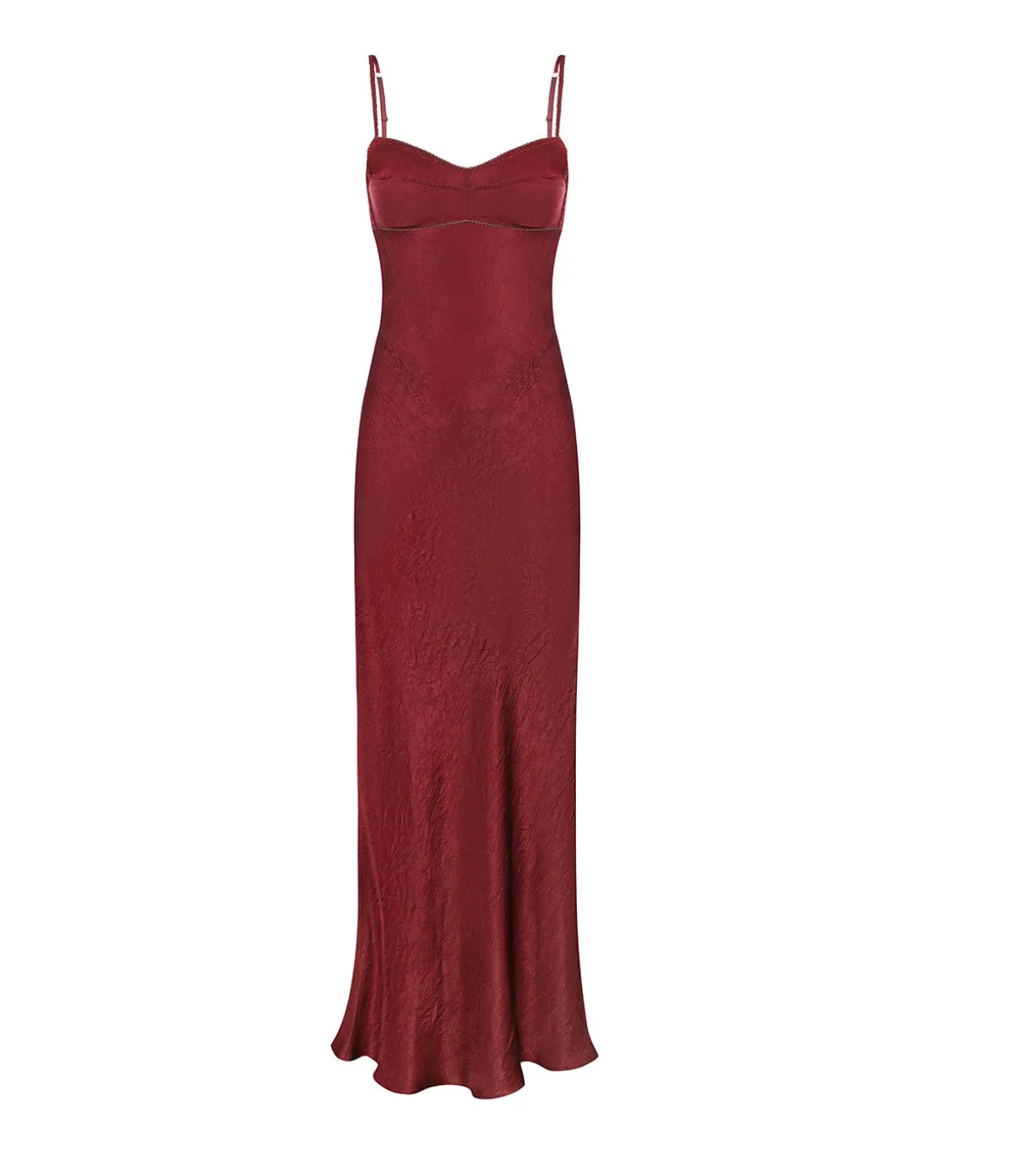 Bustier Slip Maxi Dress In Burgundy