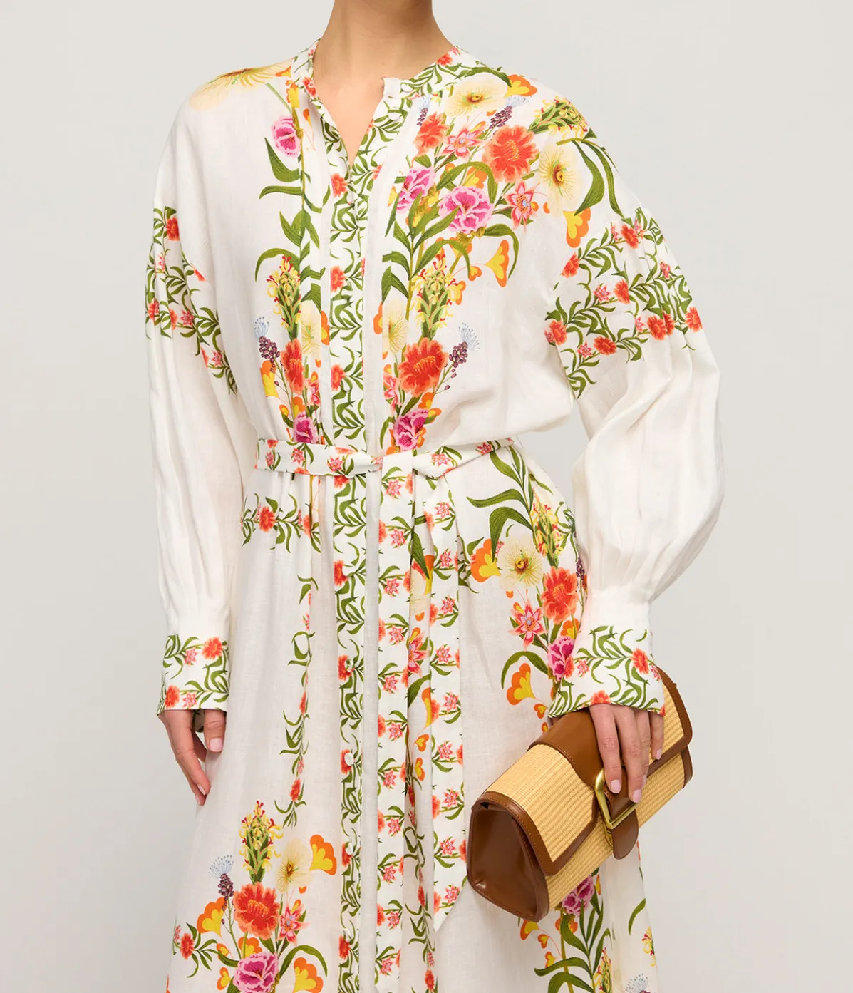 Camilla Linen Oversized Shirt Dress In Vila Floral