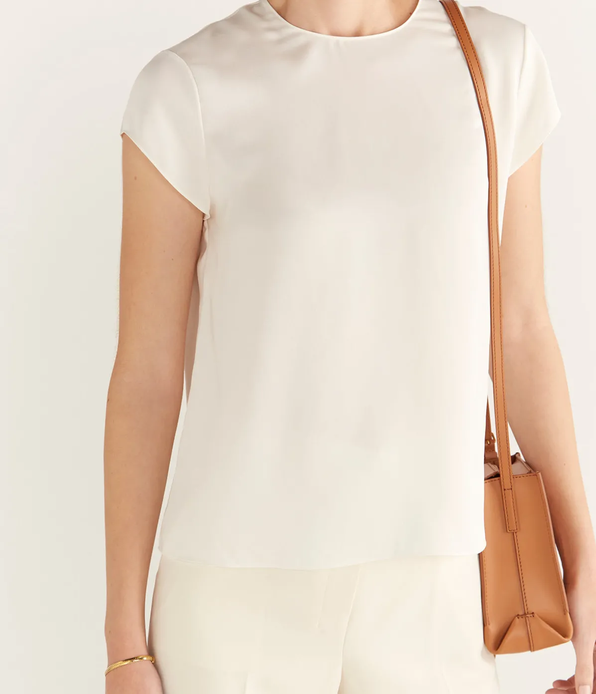 Cap Sleeve Shell Top Ivory