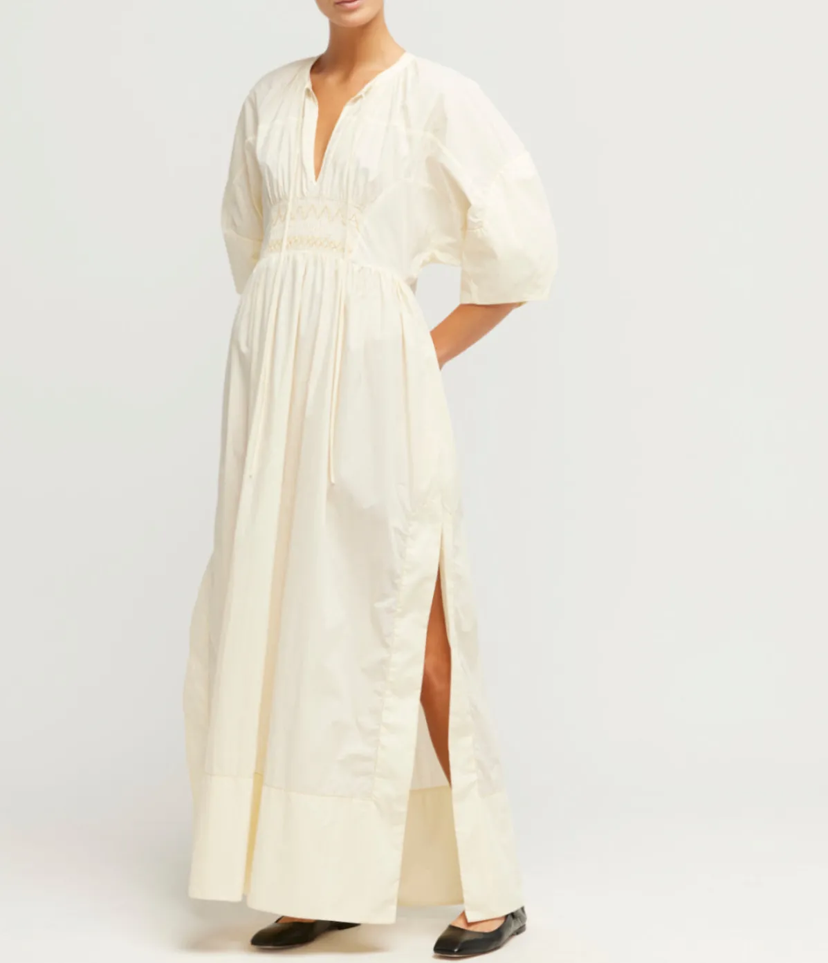 Capri Ruched Dress In Butter