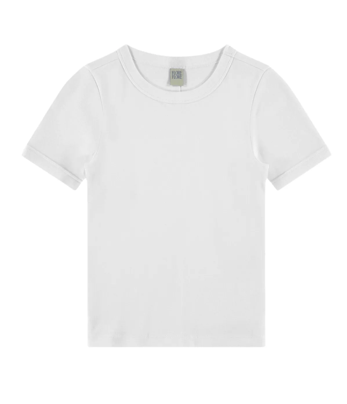 Car Fitted Crew Tee In White