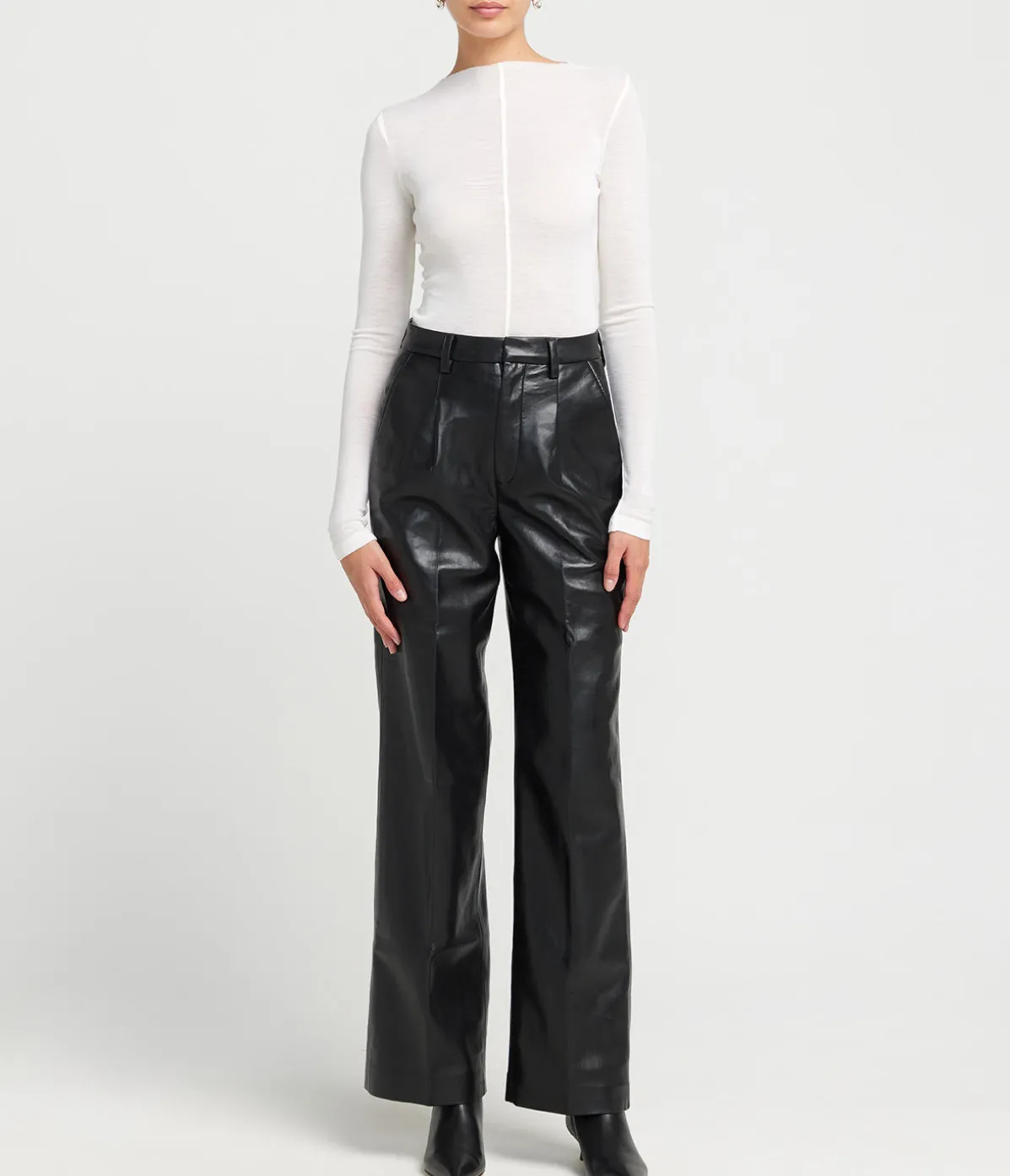 Carmen Recycled Leather Pant In Black