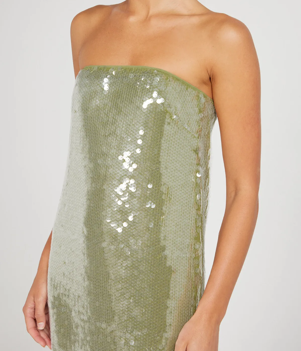 Casey Strapless Dress In Garden Moss