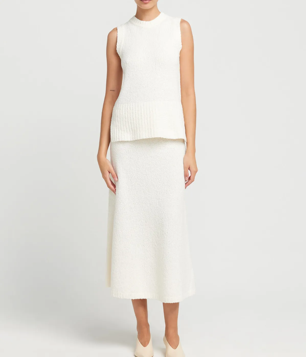 Celeste Cashmere Blend Skirt In Off White