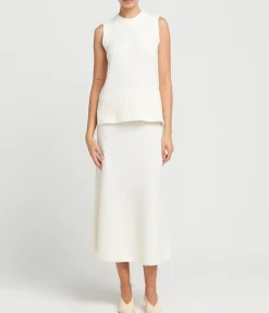 Celeste Cashmere Blend Tank In Off White