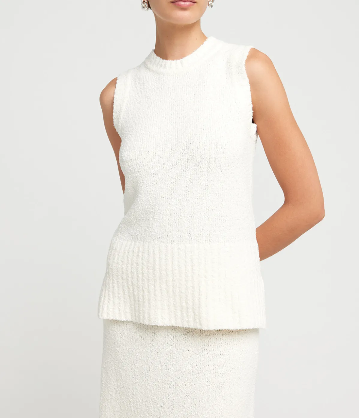 Celeste Cashmere Blend Tank In Off White