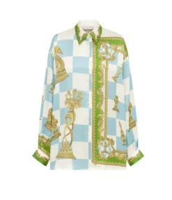 Checkmate Silk Shirt In Mulit