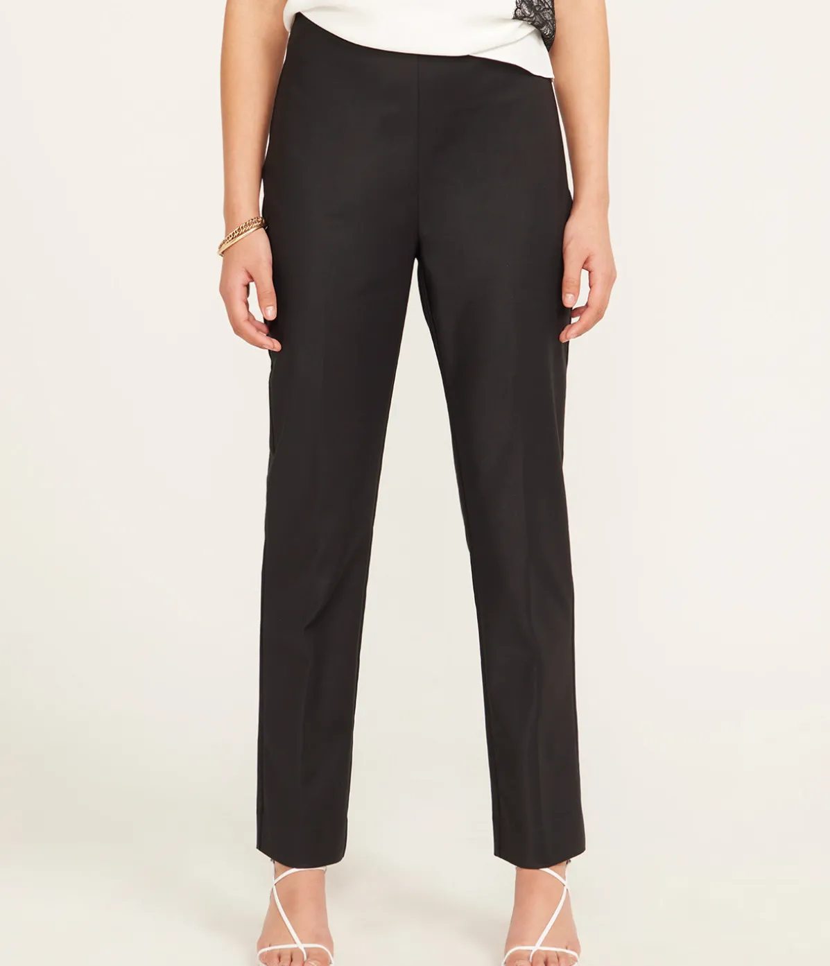 Cigarette Leg Trousers In Black