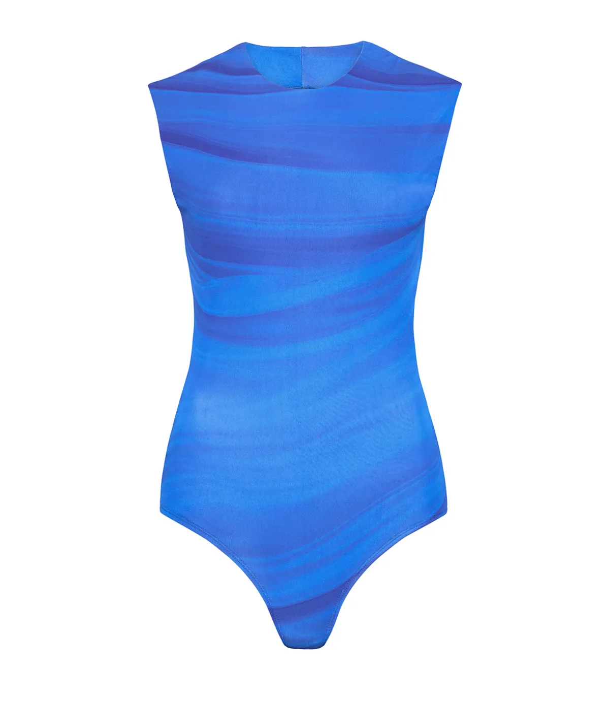 Circle Sleeveless Bodysuit In Ibiza Blue