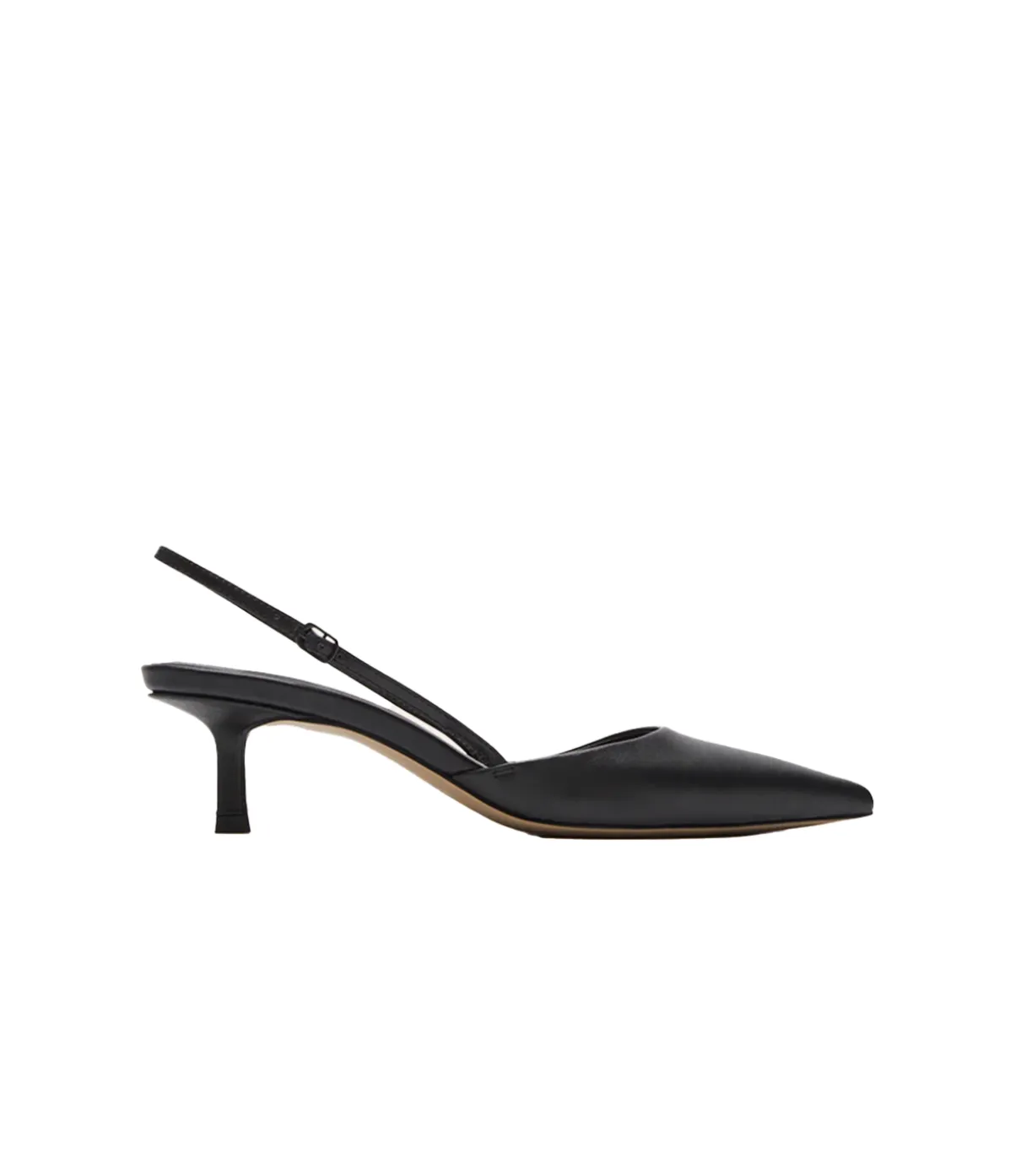 Clara Point Heel In Black Leather