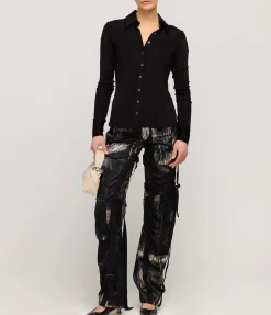 Classic Cargo Pants In Painted Black