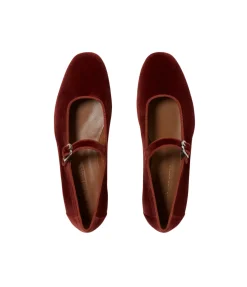 Classic Mary Jane In Red Velvet