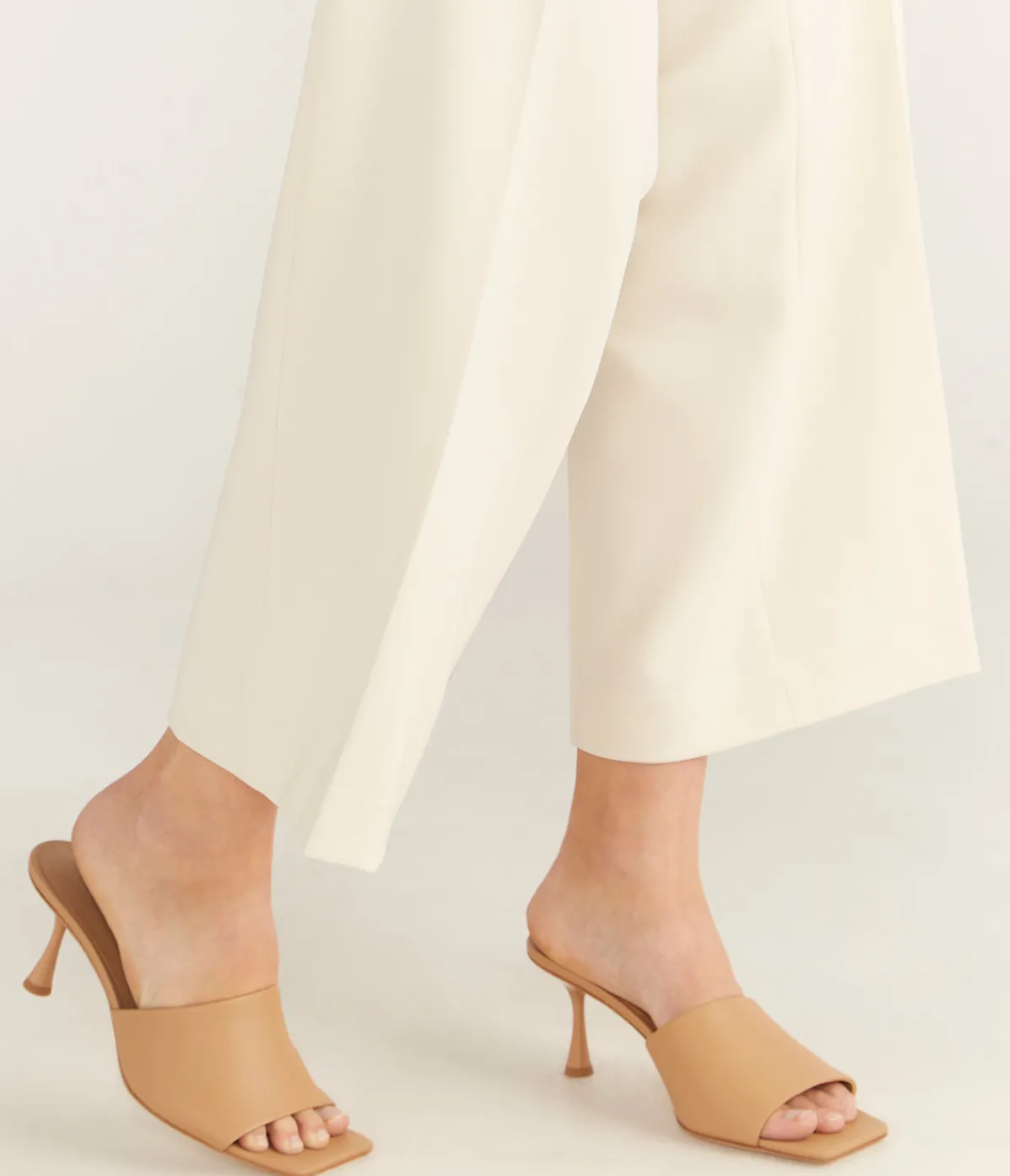 Classic Mule Heel In Beige